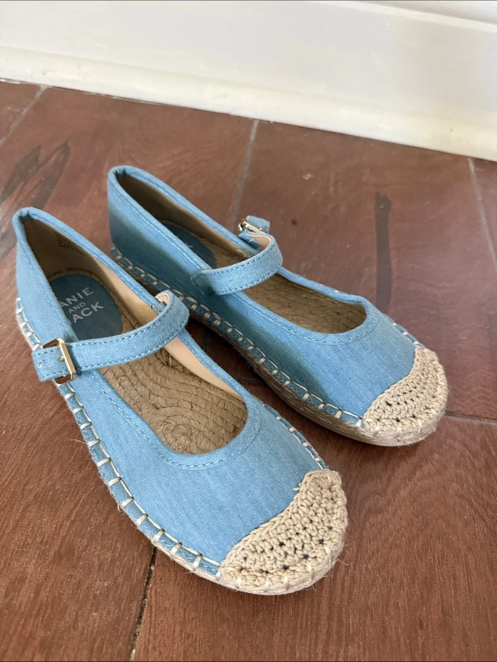 Janie and Jack Light Blue Mary Jane Espadrille Flats